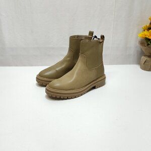 Time & Tru Lug Chelsea Khaki Ankle Combat Boot Memory Foam Women's Size 10 NWT